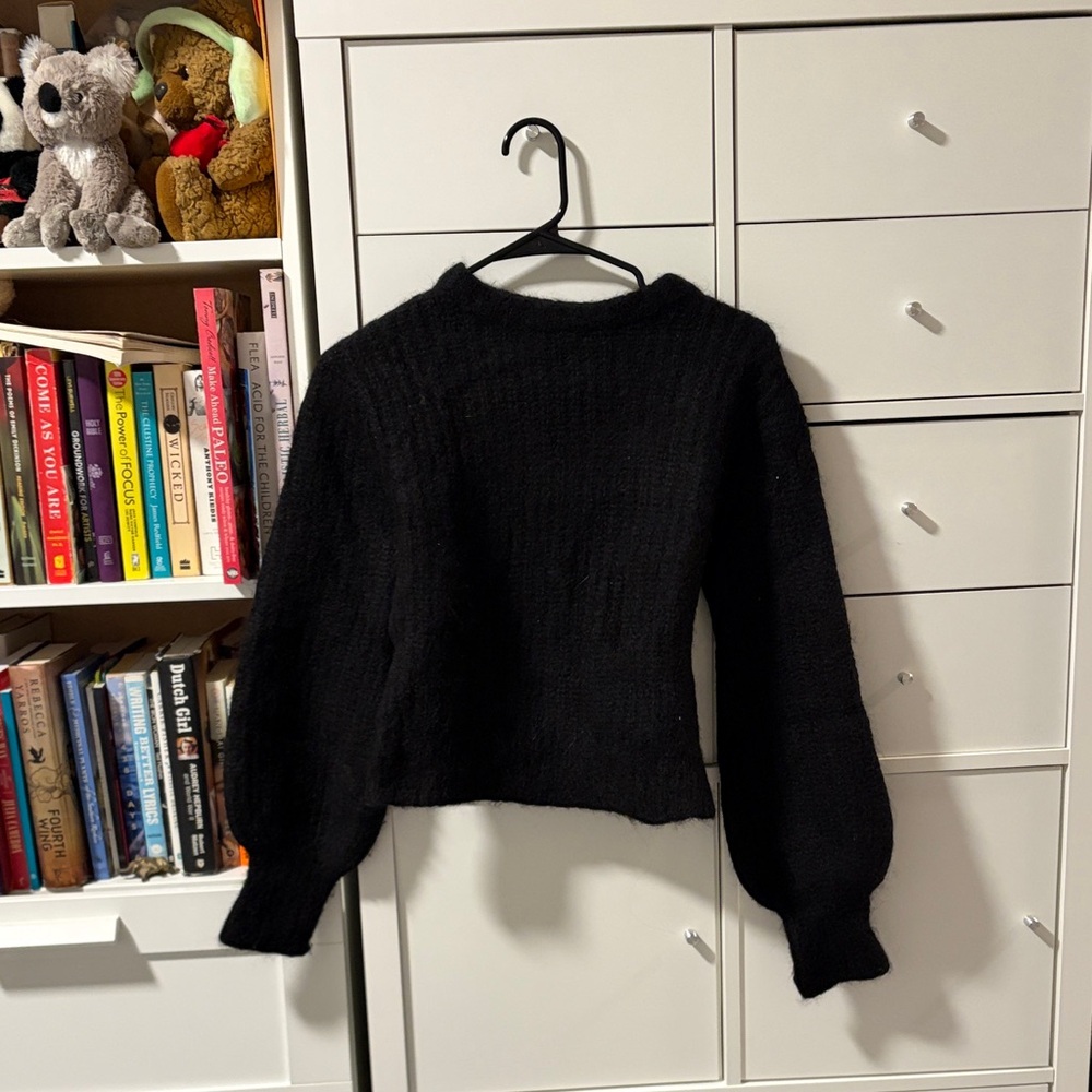 Reformation Black Crew Neck Sweater